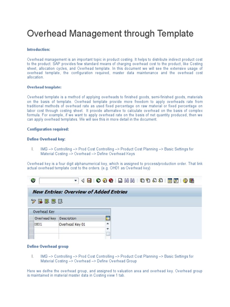 Overhead Management Through Template | PDF | Cost Accounting | Cost