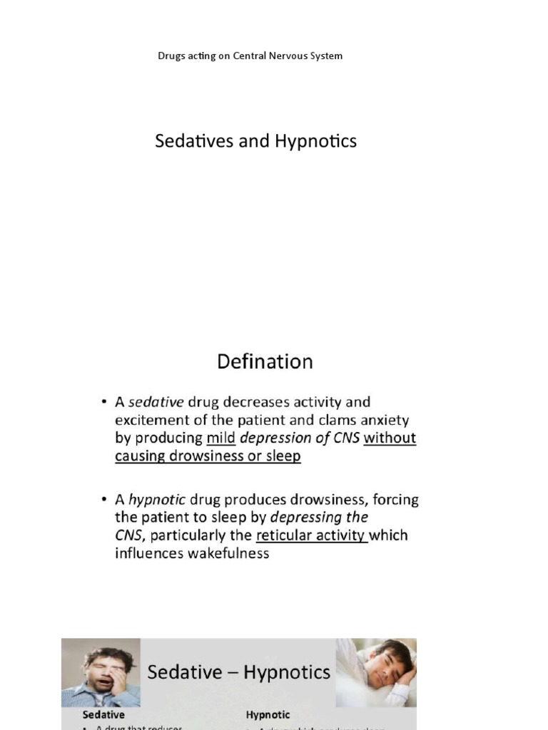 Overview of Sedatives and Hypnotics | PDF | Benzodiazepine | Drugs ...