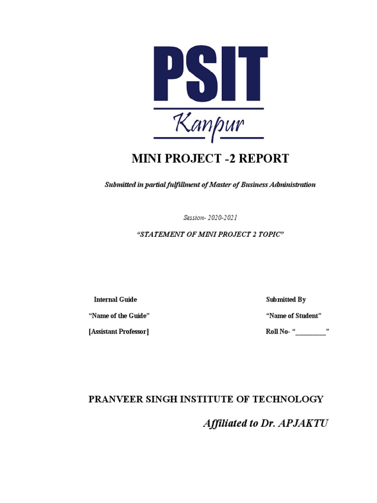 MBA Mini Project 2 Report Overview | PDF | Career & Growth | Business