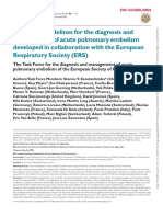 2019 ESC Guidelines on the Diagnosis and Management of Acute Pulmonary Embolism