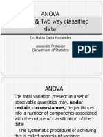Anova One Way & Two Way Classified Data: Dr. Mukta Datta Mazumder Associate Professor Department of Statistics