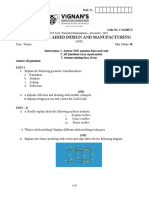 Computer Aided Design and Manufacturing: Regulation: R17 Code No: 17AG007/2