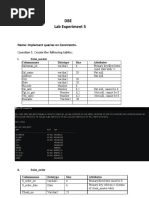 DBE Lab Experiment 5: Name: Implement Queries On Constraints