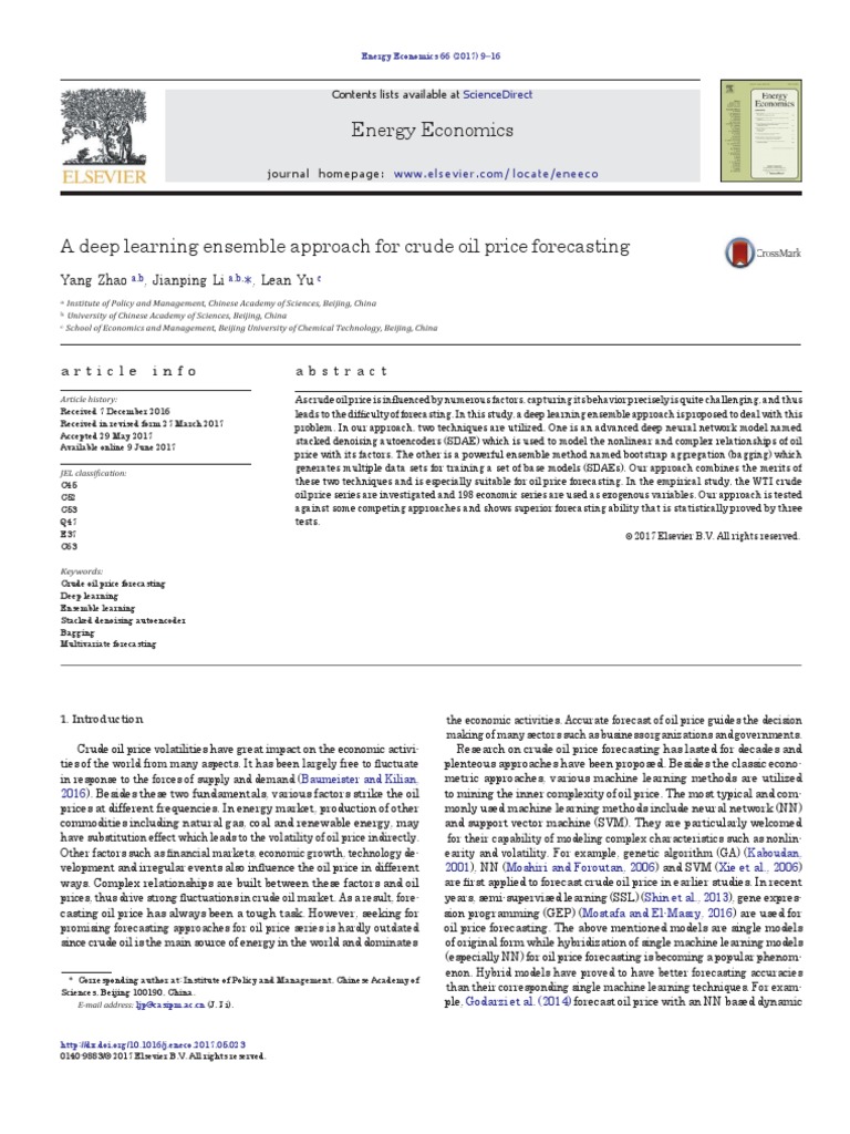 A Deep Learning Ensemble Approach For Crude Oil Price Forecasting | PDF ...