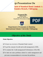 Internship Presentation On: Credit Management of Standard Bank Limited: A Study On Kumira Branch, Chittagong