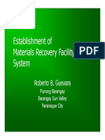 Establishment of Materials Recovery Facility (MRF) System: Roberto B. Guevara