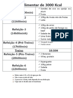 Plano alimentar 3000 kcal 4 refeições peito frango