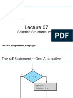 Selection Structures:: CSE115: Programming Language I