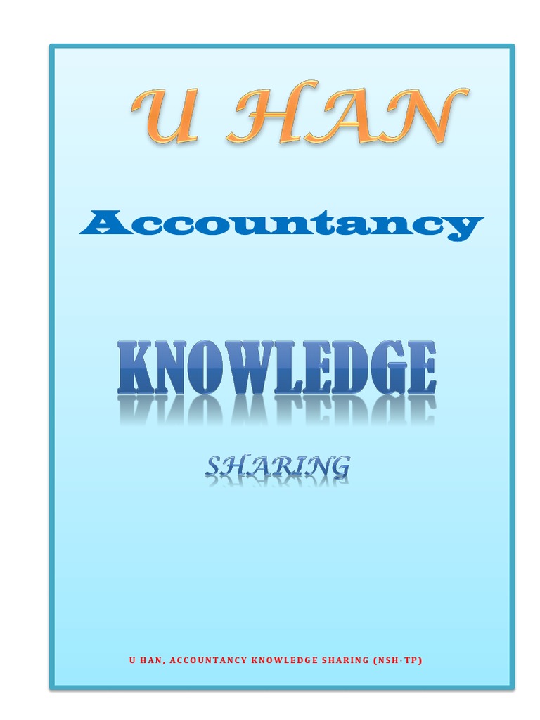Accountancy Knowledges (Myanmar Version) PDF