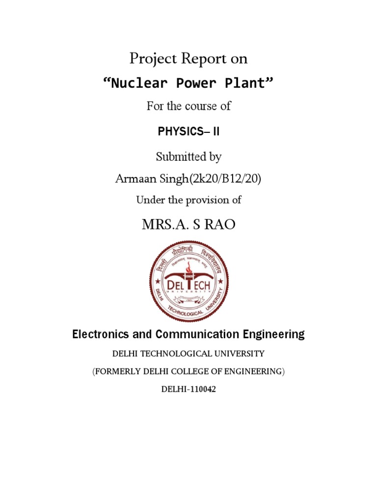 Nuclear Power Plant Physics Report | PDF | Pressurized Water Reactor ...