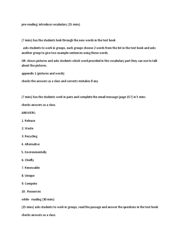 Vocabulary and Reading Comprehension Guide | PDF