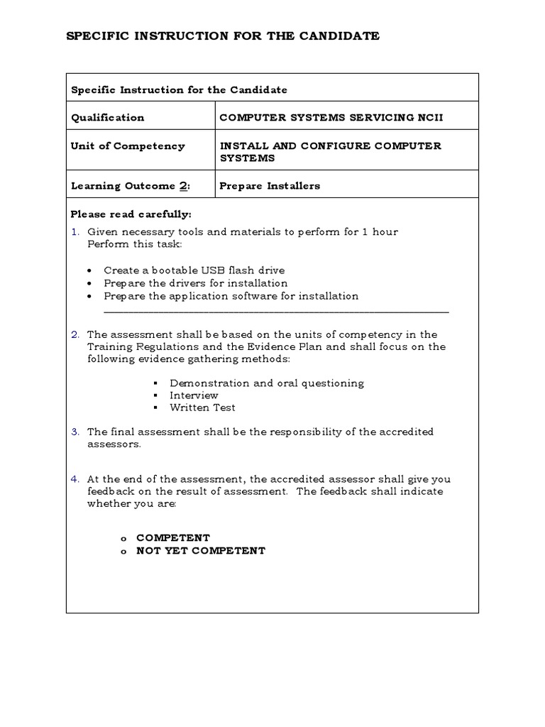 Specific Instruction For The Candidate | PDF