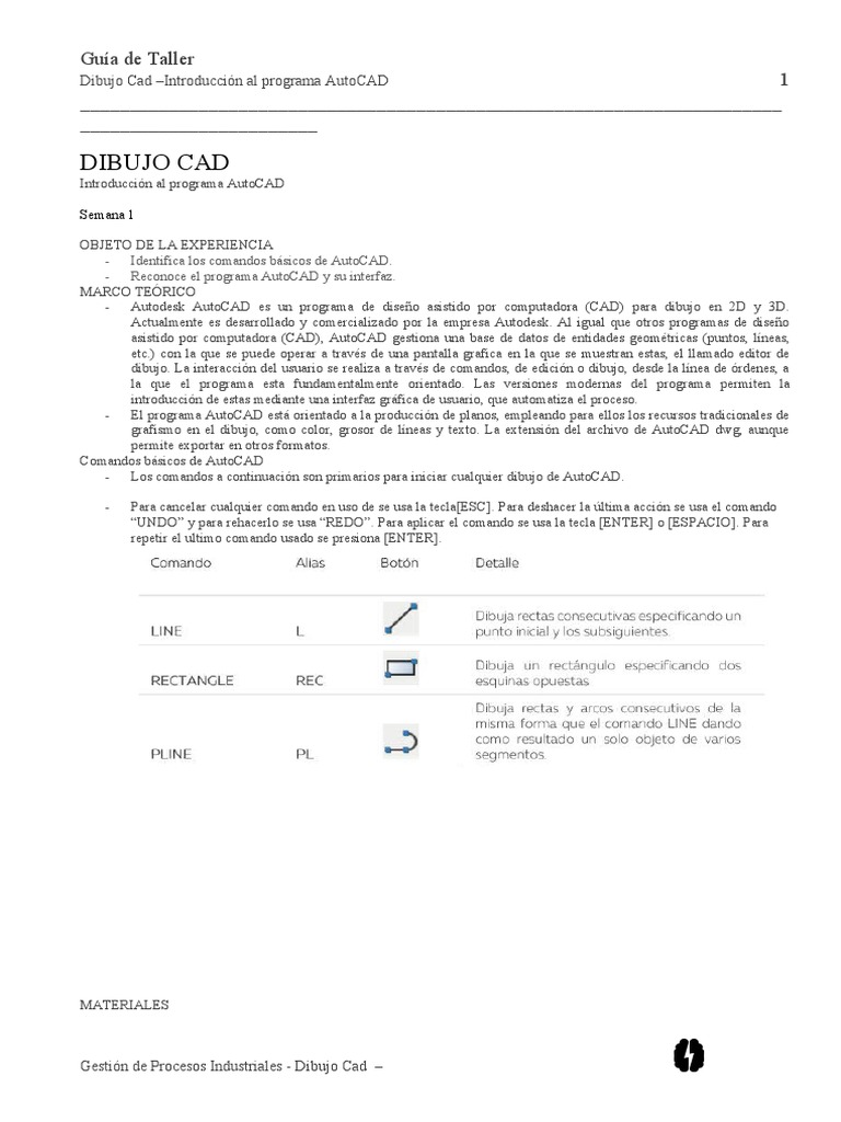 S1 - Introducción Al Programa AutoCAD | PDF | Cad automático ...
