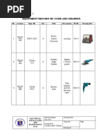 Equipment Record W/ Code and Drawing: Blank Template No. 5