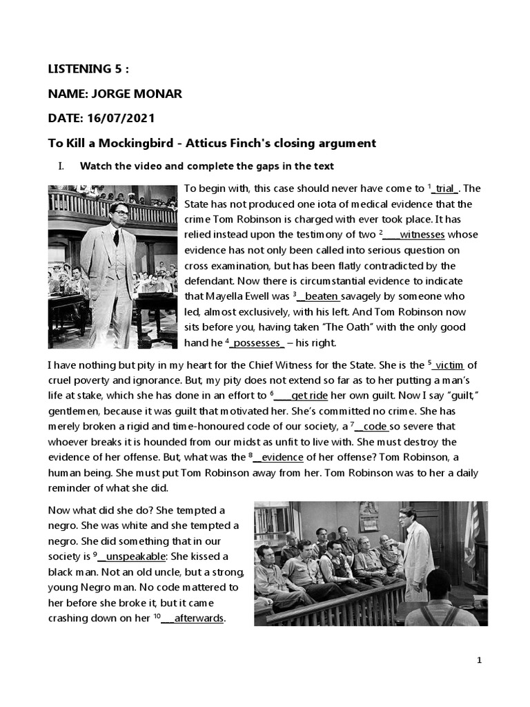 LISTENING 5 ToKillAMockingbirdAtticu Monar Download Free