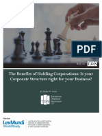 The Benefits of Holding Corporations: Is Your Corporate Structure Right For Your Business?