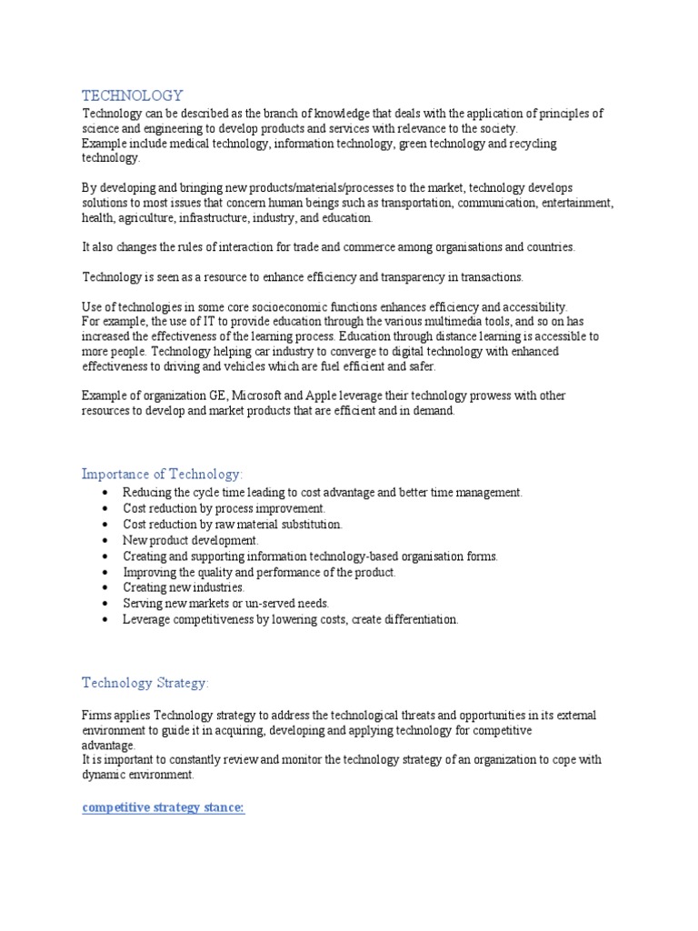 Strategic Management of Technology Innovation | PDF | Strategic ...