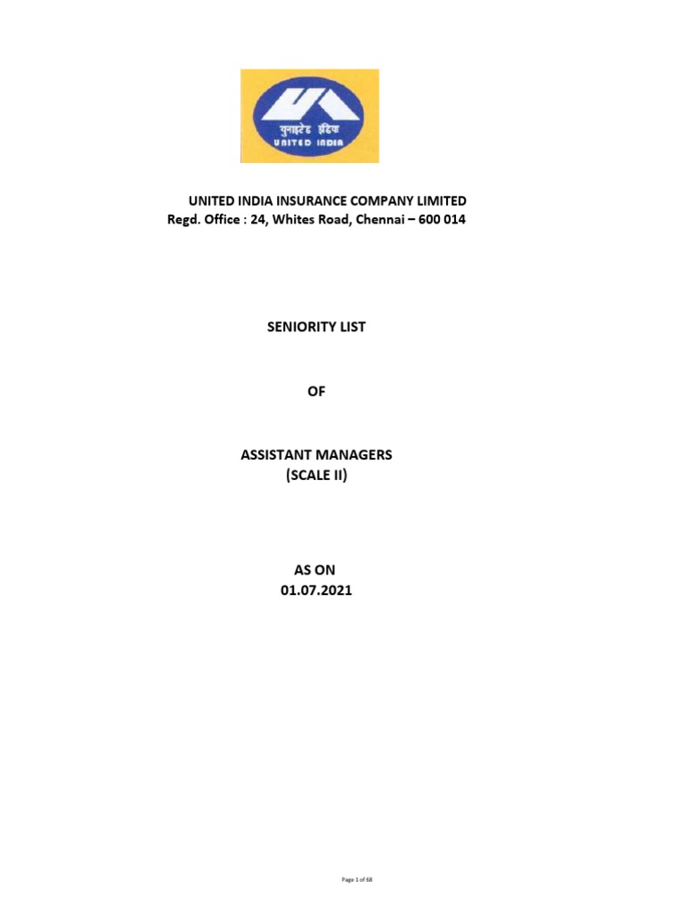 Seniority List of Scale II Officers As On 01.07.2021 | PDF | Sports
