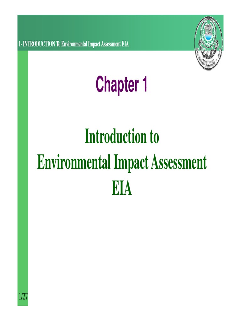 An Introduction to Environmental Impact Assessment Key Elements and