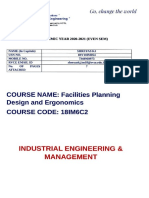 Industrial Engineering & Management: COURSE NAME: Facilities Planning Design and Ergonomics Course Code: 18M6C2