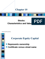 Stocks: Characteristics and Valuation