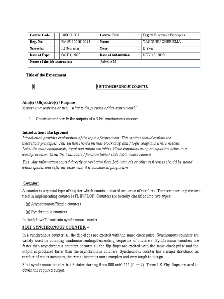 Digital Electronics Lab Report | PDF | Digital Electronics | Computer  Engineering