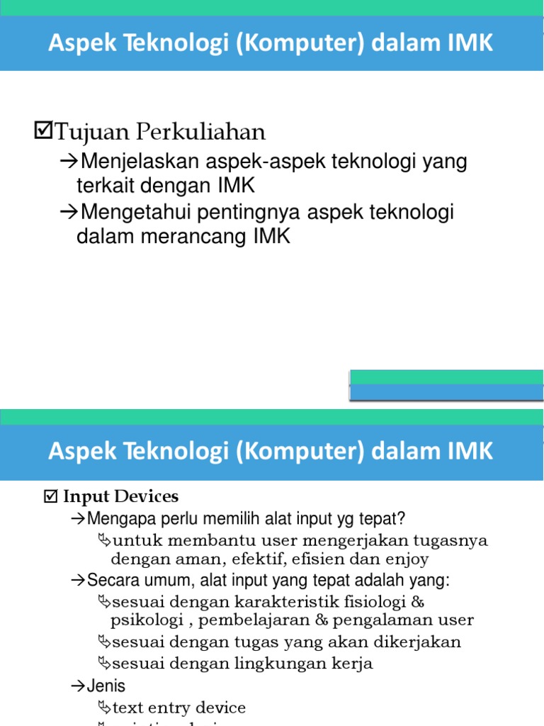Aspek Teknologi Input Devices dalam IMK | PDF | Komputer