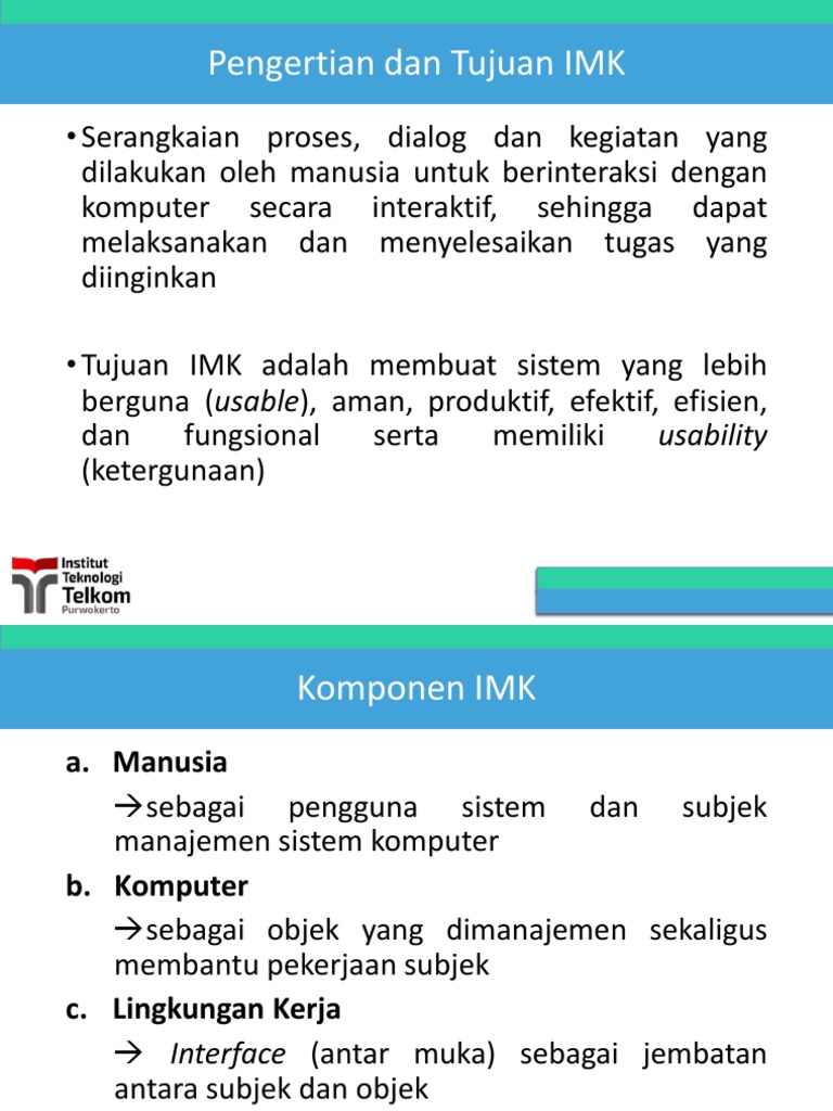 Pengertian Dan Tujuan IMK: Usability | PDF