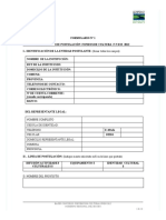 Formulario de Postulacion Subvencion Cultura 2012