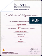 Certificate of Appreciation: Ujjwal Nath
