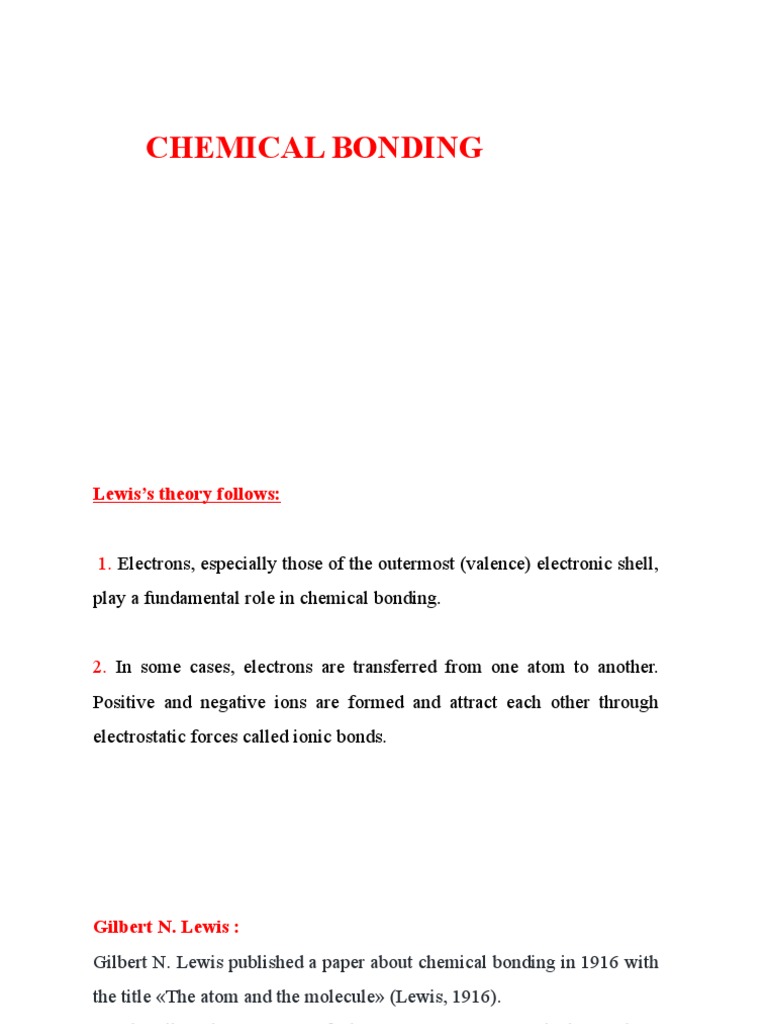 Chemical Bonding I | PDF | Teaching Methods & Materials | Science ...