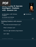 Build, Deploy & Operate Intelligent Chatbots With Amazon Lex