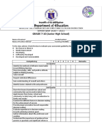 Junior High Assessment Tool