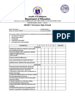Homeroom Guidance Learner'S Development Assessment GRADE 7-10 (Junior High School)