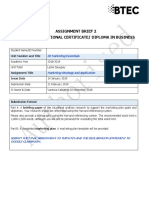 Assignment Brief 2 Btec Higher National Certificate/ Diploma in Business