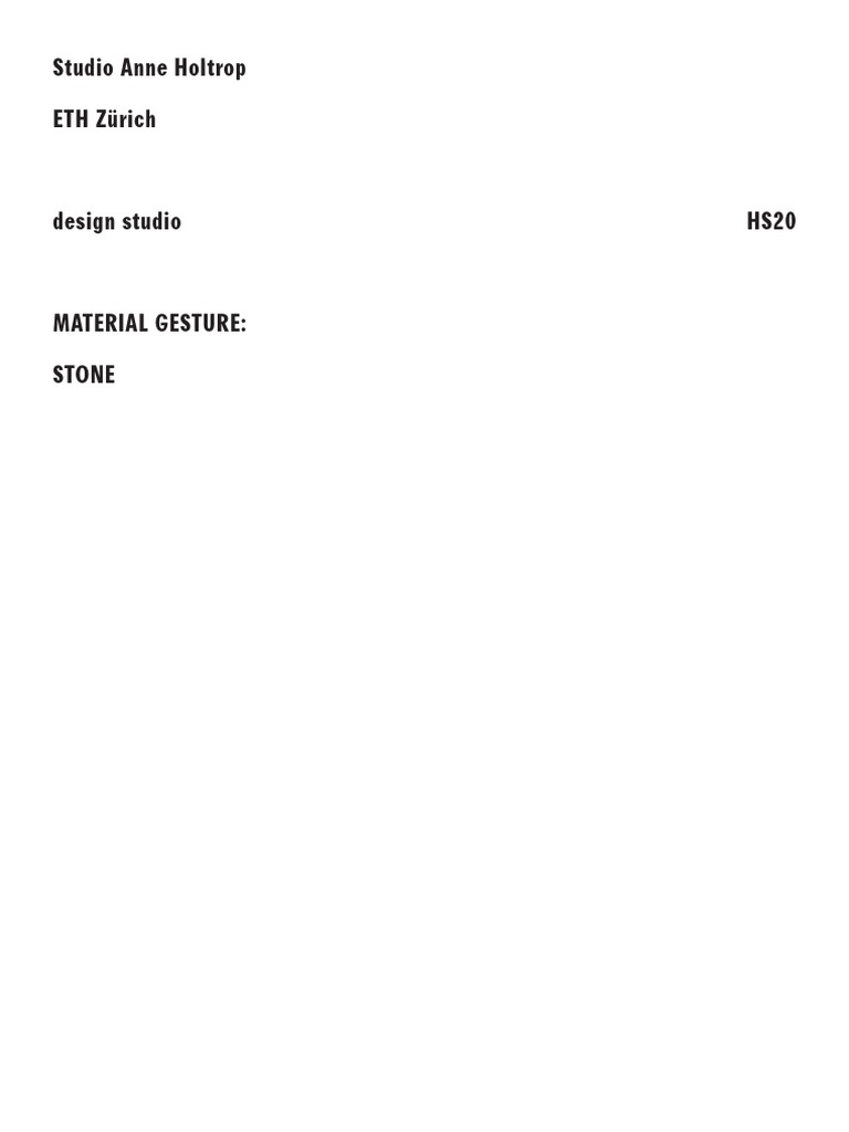 Material Gesture: Stone in Architecture | PDF | Rock (Geology ...