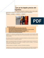 YPF Asegura Que Ya Ha Bajado Precios Del Gasóleo en Argentina