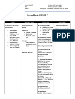 Esson Plan in SCIENCE 7: Target Learning Tasks Strategies Agreement