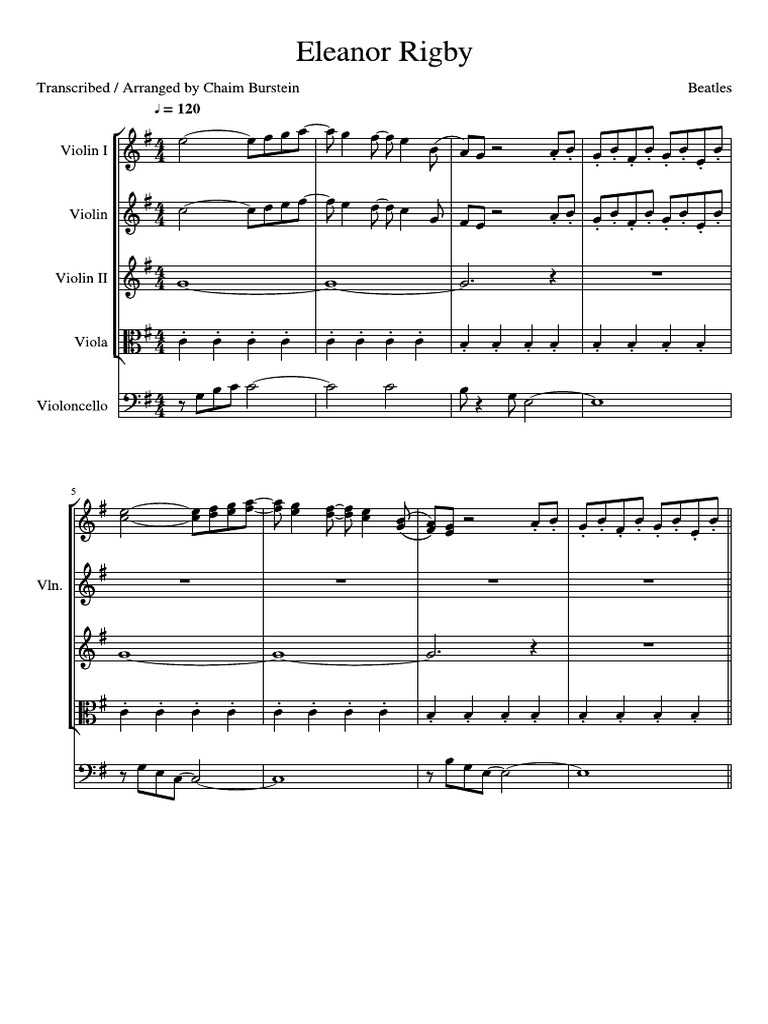 Eleanor Rigby - Score and Parts | PDF