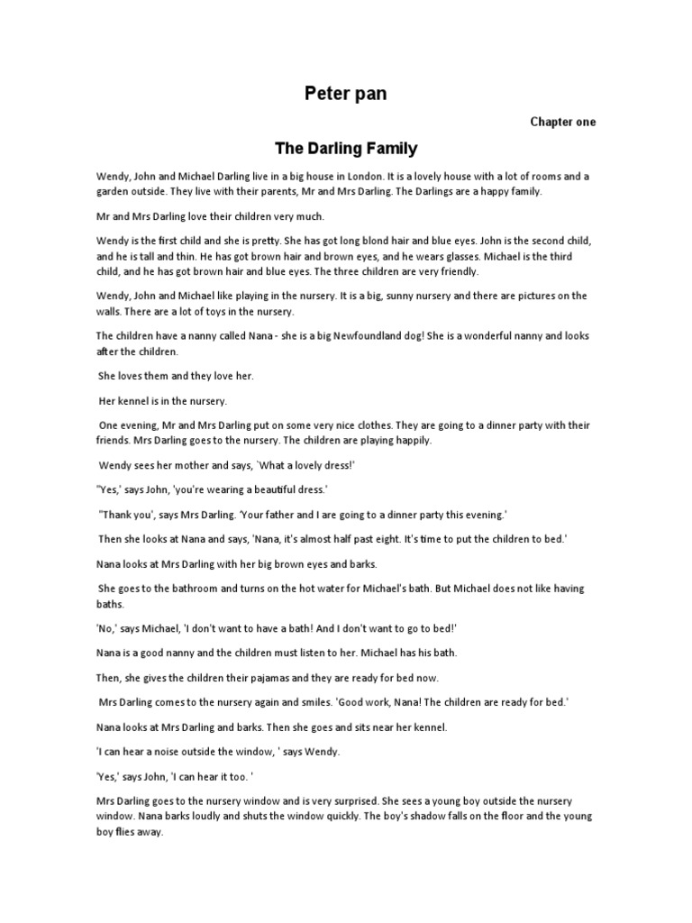 Peter Pan: The Darling Family | PDF | Peter Pan