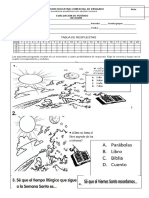 Evaluacion de Primer Periodo Religion 4° 2021