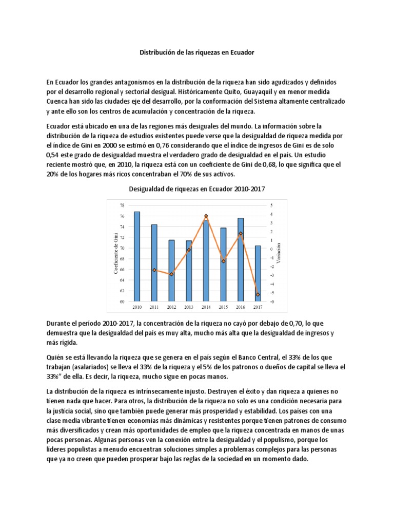 Desigualdad y distribución de riqueza en Ecuador | PDF | Desigualdad ...