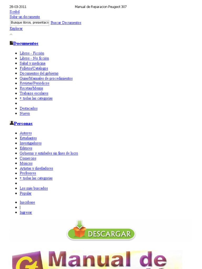 Manual de Reparacion Peugeot 307 | Scribd | Informática y tecnología de