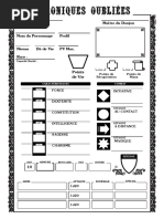COF Fiche de Perso dynamique Old-School avec PR et PM