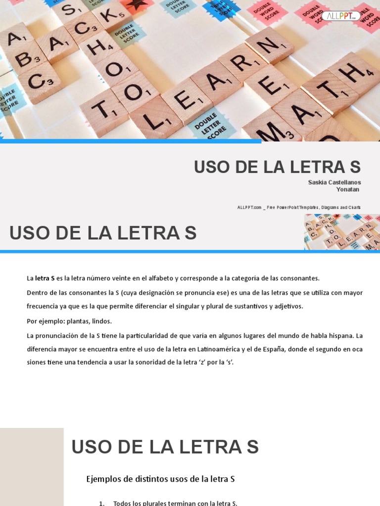 Usos de La Letra S | PDF