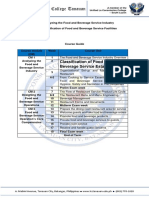 SF&BOP M1. Unit 2. Classification of Food and Beverage Service Establishments