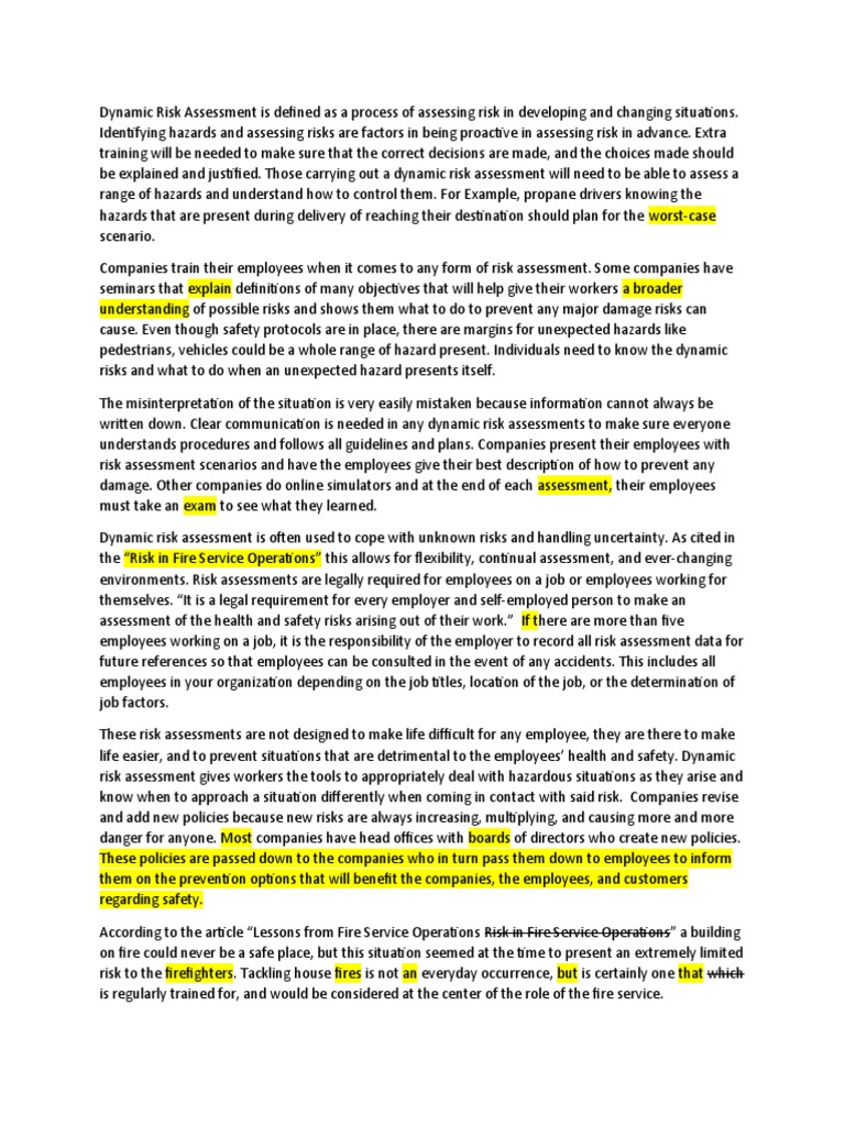 Understanding Dynamic Risk Assessment | PDF | Risk Assessment | Risk