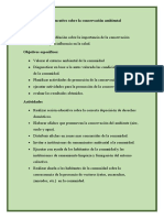 Plan Educativo Sobre La Conservación Ambiental