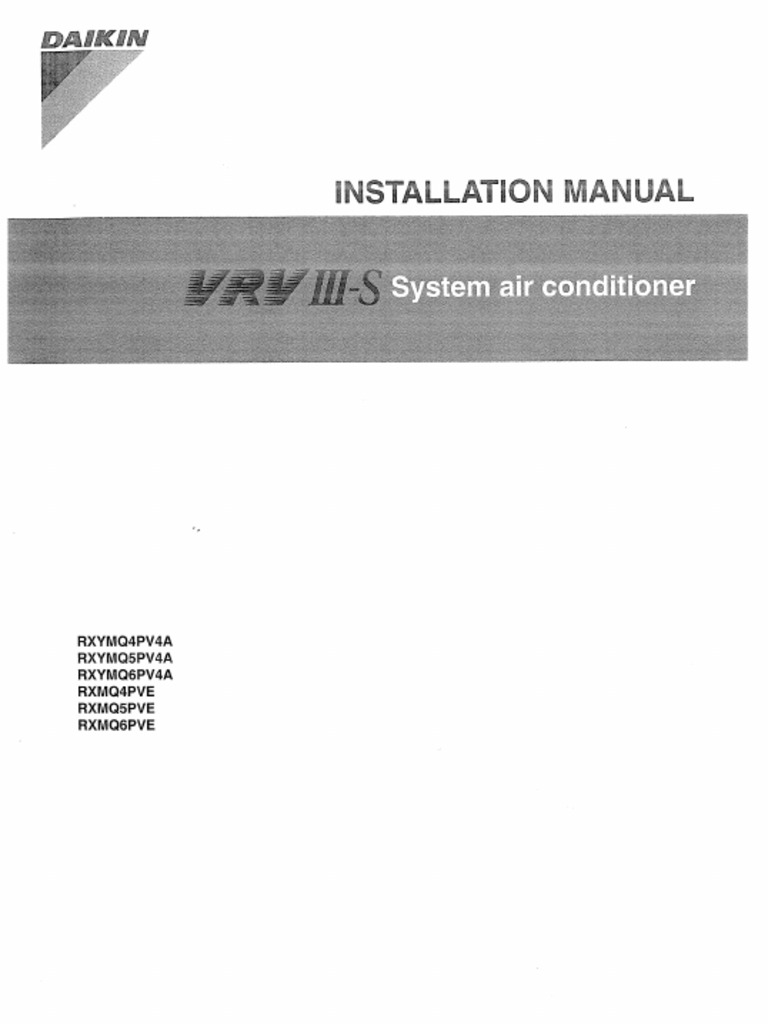 DAIKIN VRV IV INSTALLATION MANUAL PDF visual data 2