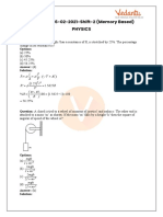 JEE Main 2021 Physics Memory Based Questions with Solutions